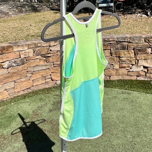 Nike Womens' Light Lime Green and Turquoise Dri-FIT Tank Top - Picture 3 of 15